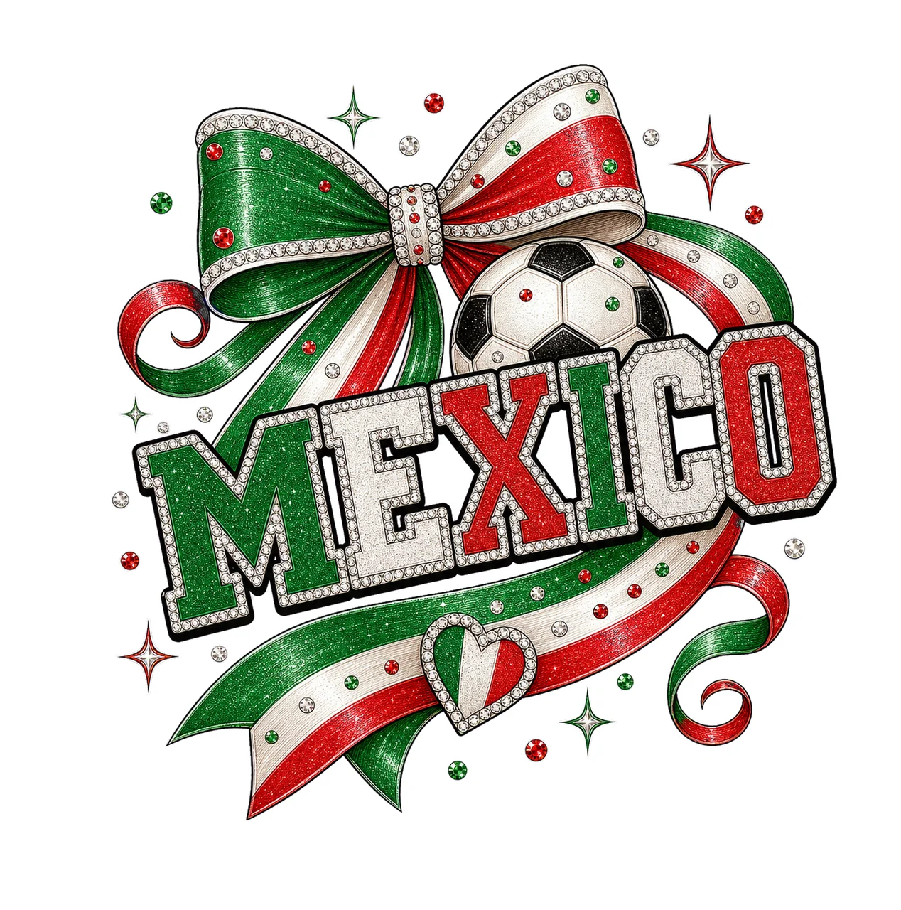 Coquette Mexico Soccer Fan sublimation instant Variation D