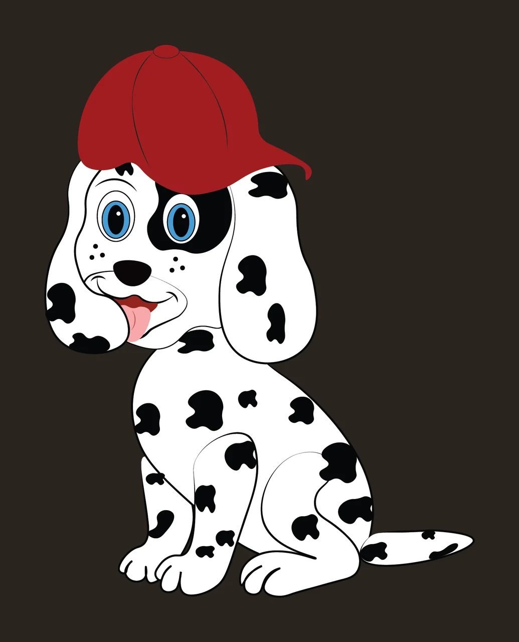 Animal Black Silhouette Of Puppy Wearing Cap sitting white contrast preview thumbnail