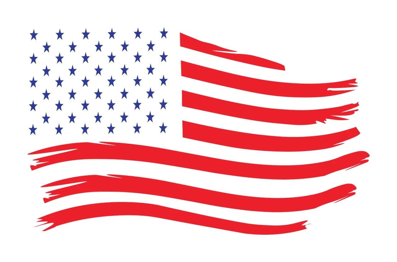 Can Glass Wrap American Flag Waving With Blue