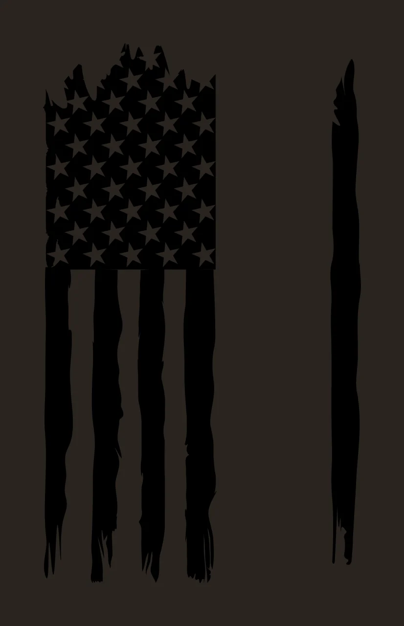 Flag Distressed American Black Silhouette stars stripes white contrast preview thumbnail
