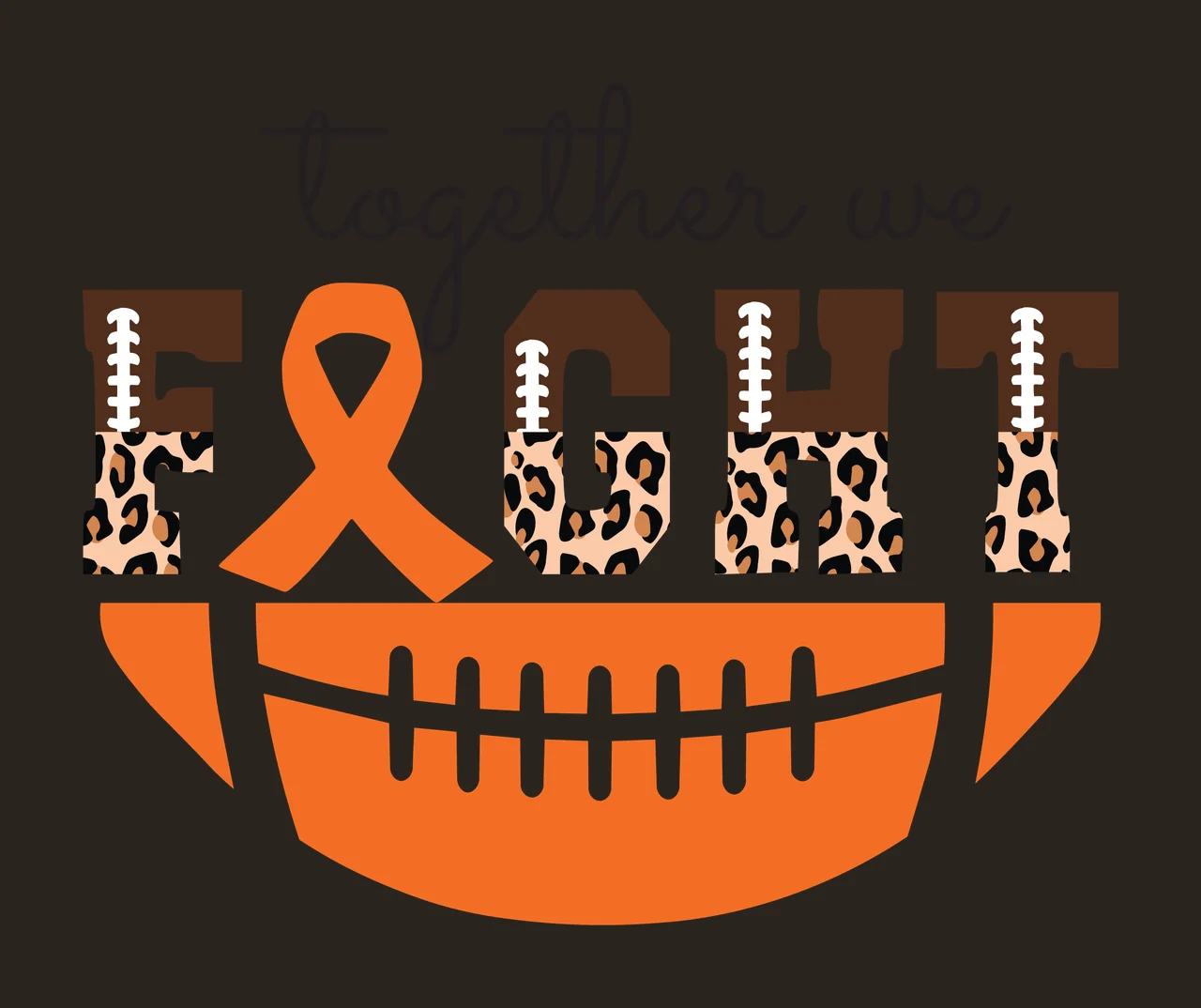 Awareness Together We Fight Football Ribbon Graphic supporting contrast preview thumbnail