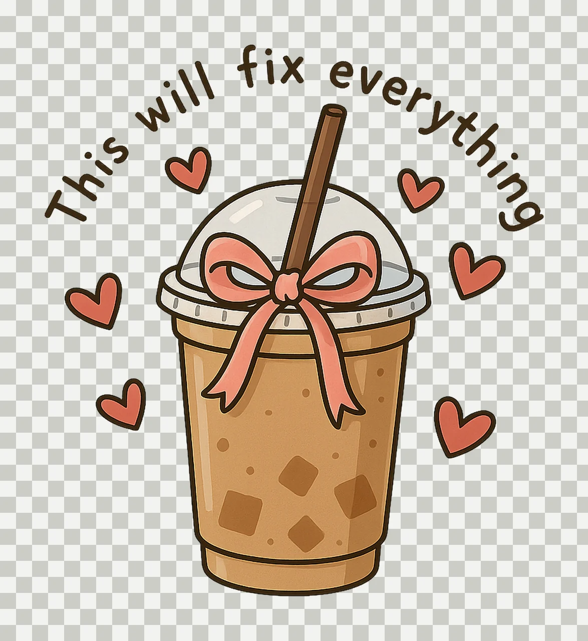 Iced Coffee Cute Coquette Coffee Design Funny Coffee Addict transparency and detail preview thumbnail