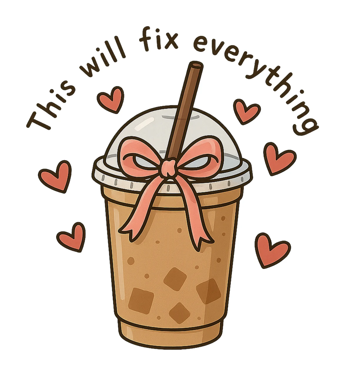 Iced Coffee Cute Coquette Coffee Design Funny Coffee Addict