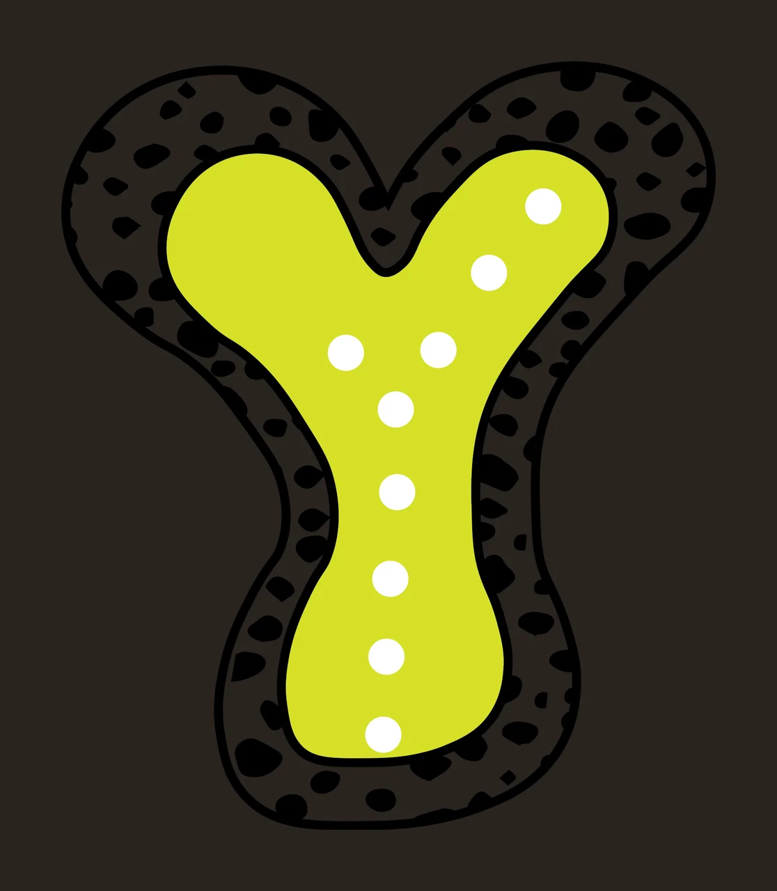 Dalmatian Dots Font Race Doodle Character 14 racing checkered flag contrast preview thumbnail