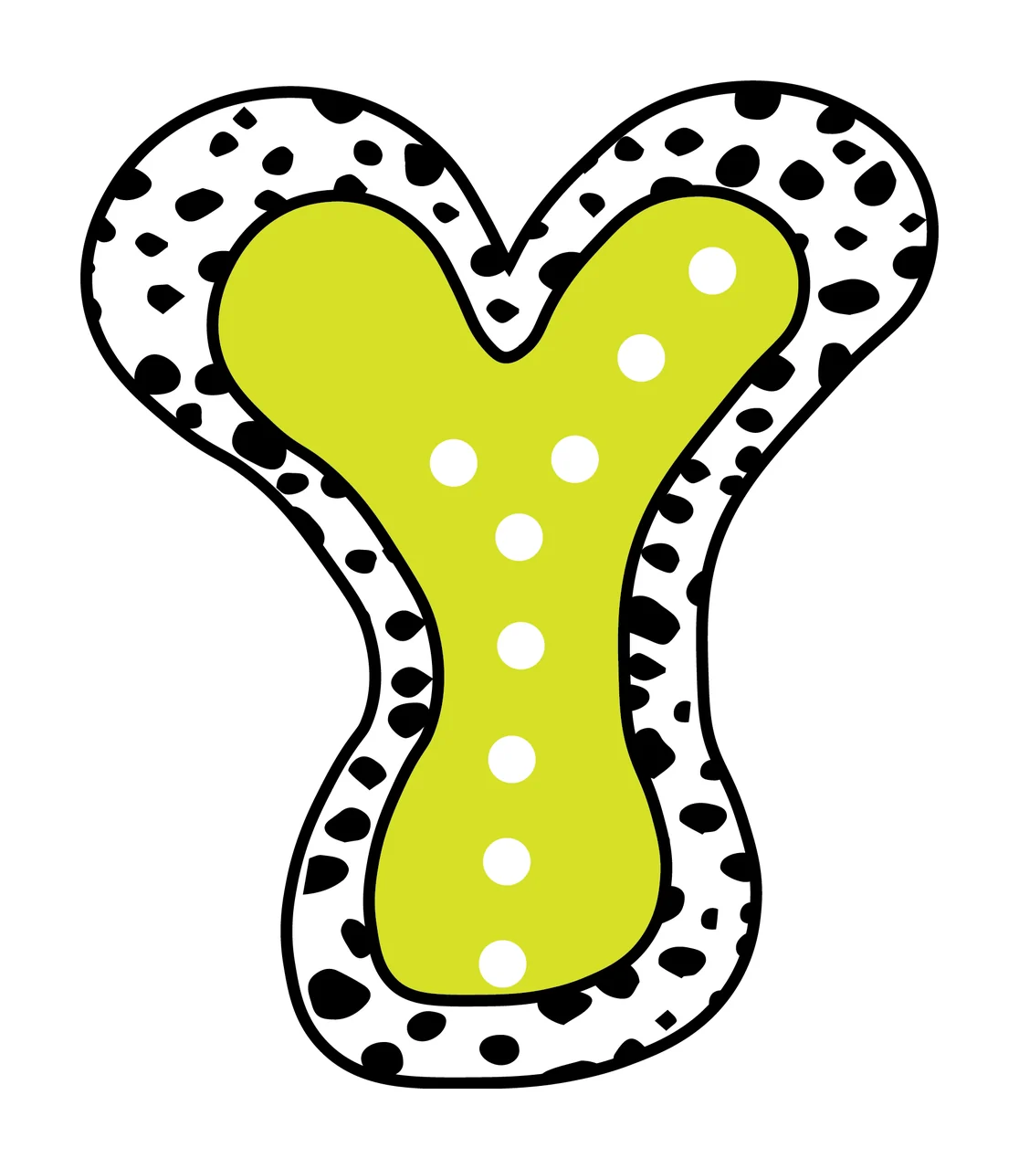 Dalmatian Dots Font Race Doodle Character 14 racing checkered flag