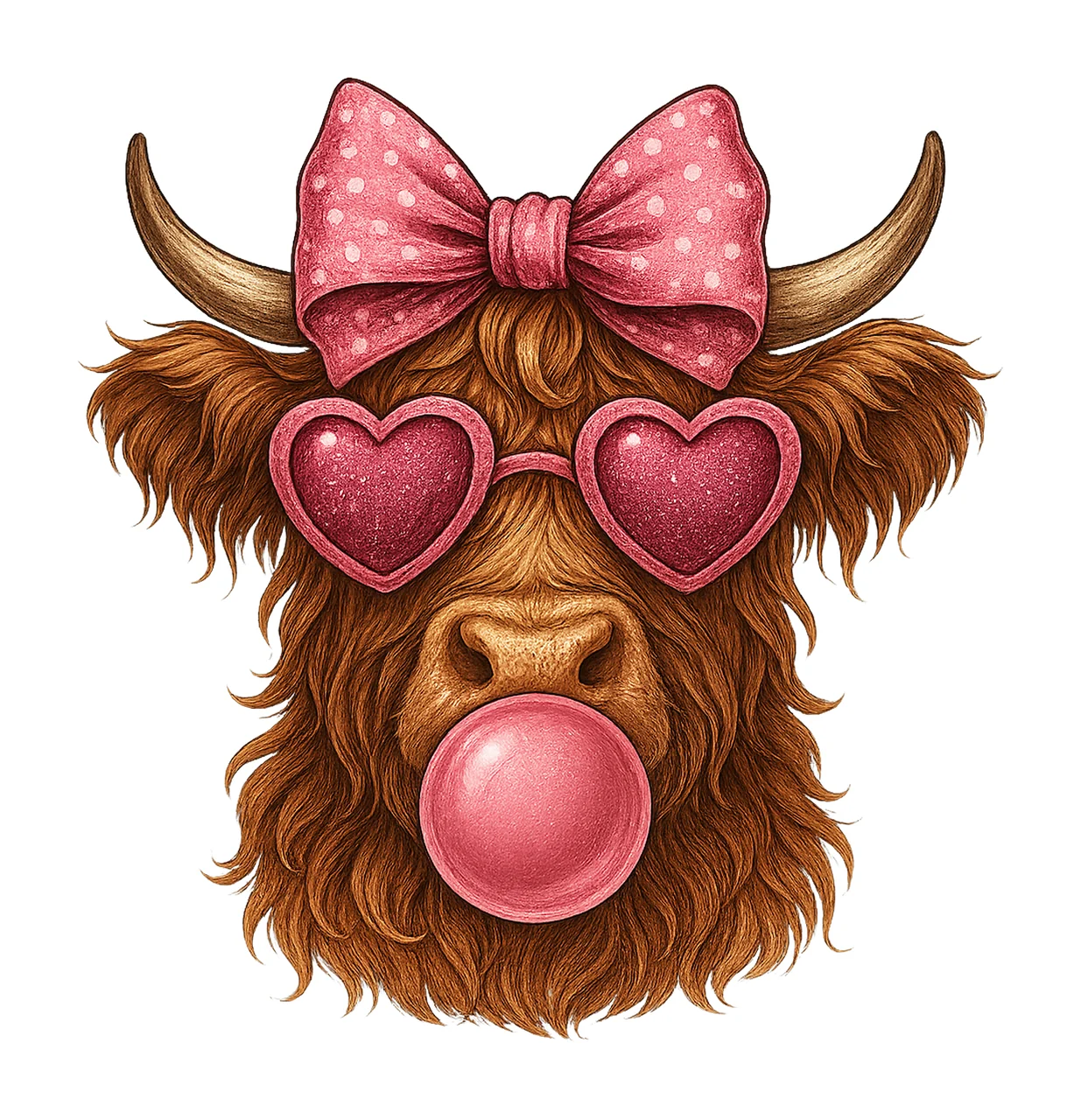 Valentines Highland Cow Coquette Valentine Design Love