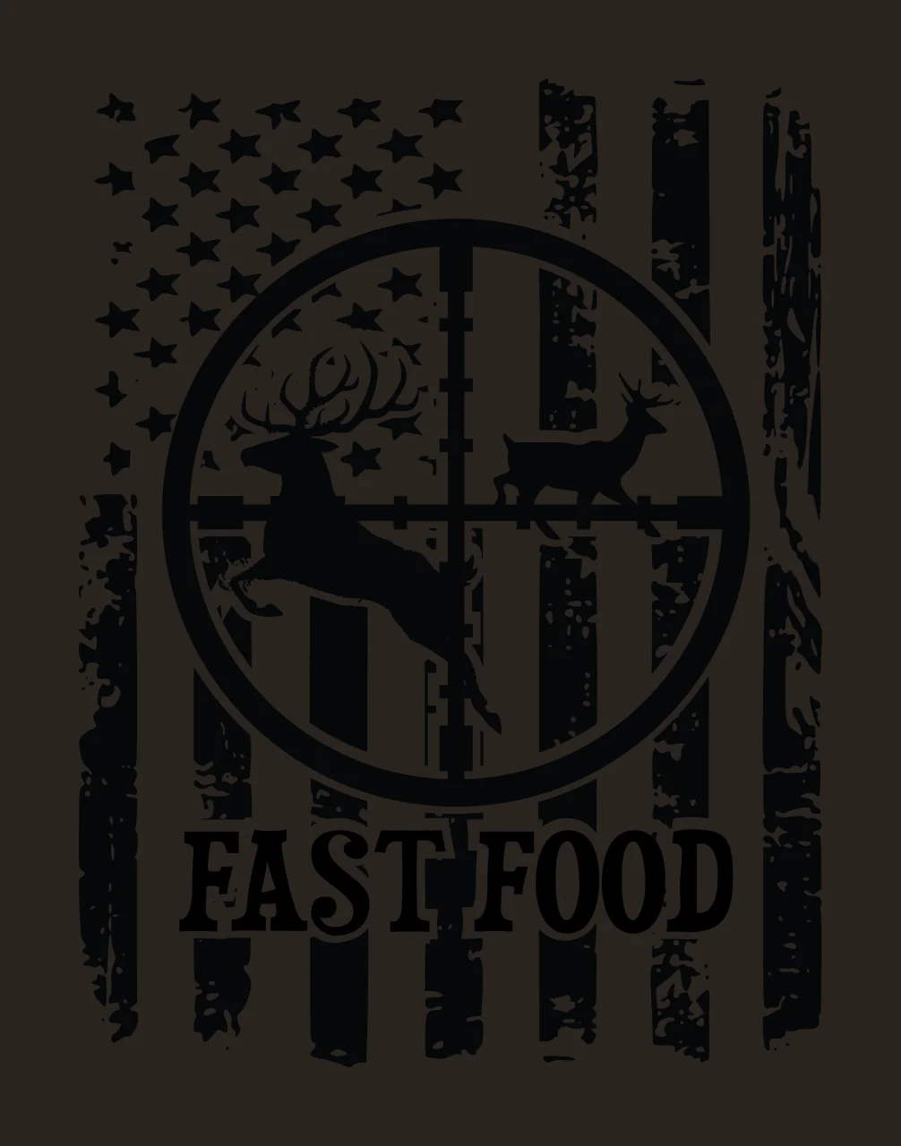 Fast Food Flag Deer Silhouettes Inside A Scope standing distressed contrast preview thumbnail