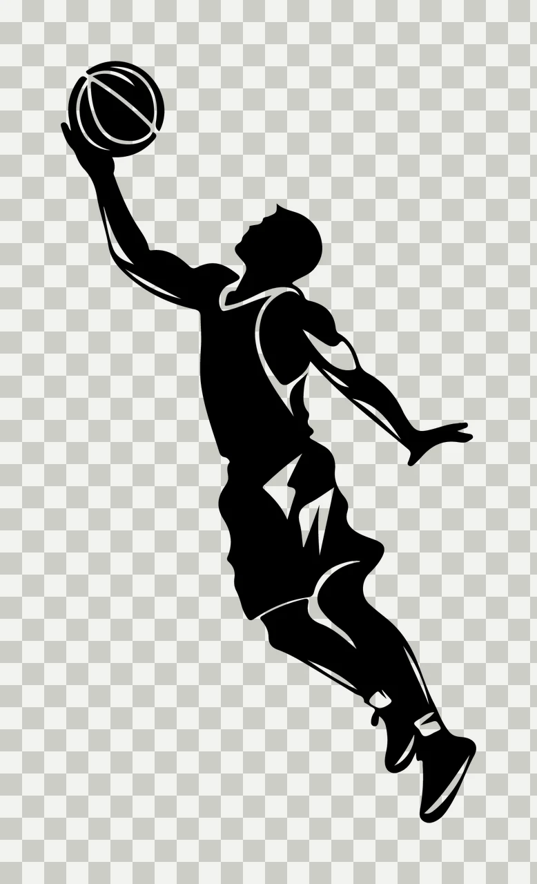 Can Glass Wrap Basketball Player Jumping To Shoot transparency and detail preview thumbnail