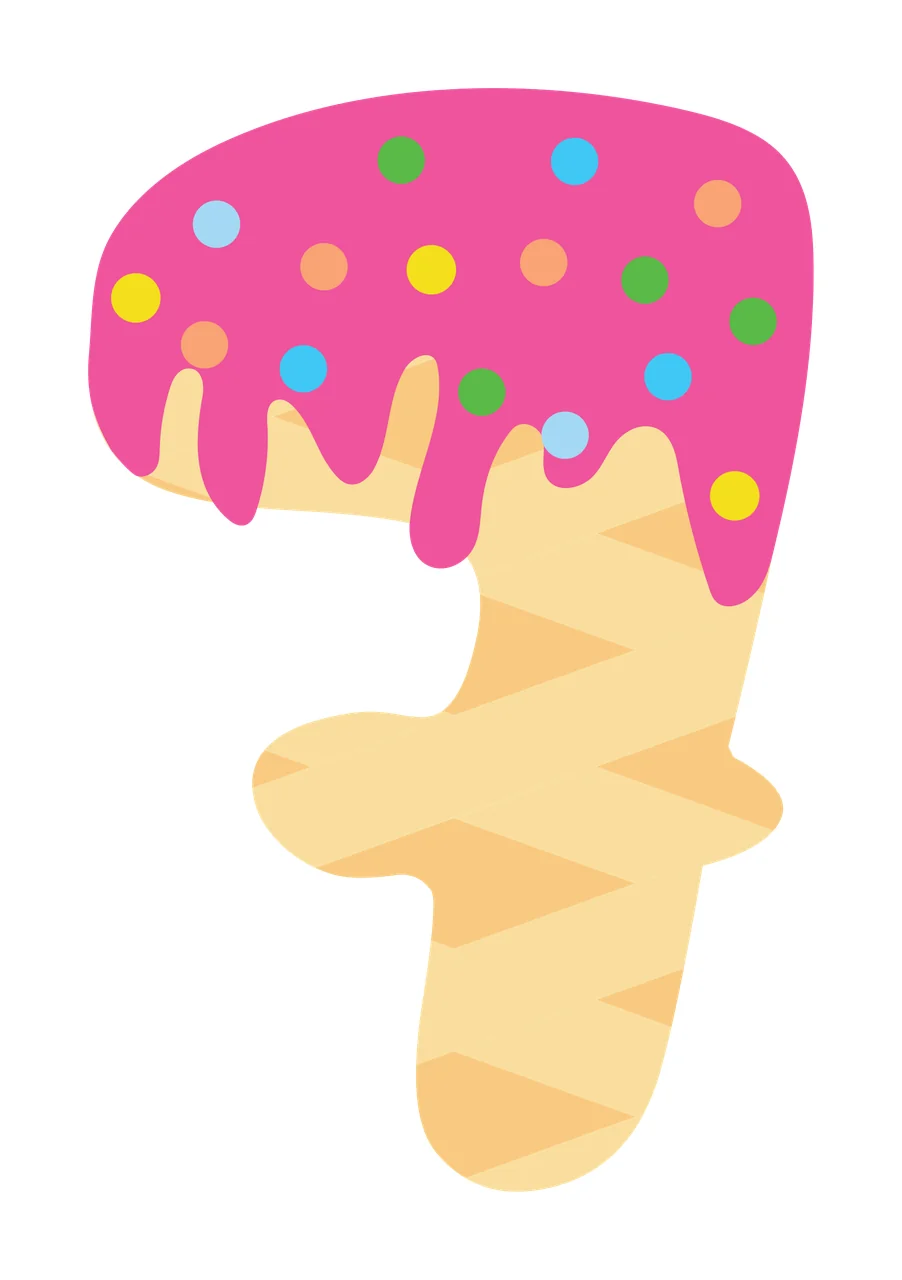 Ice Cream Font Character 24 scalable logo design icon