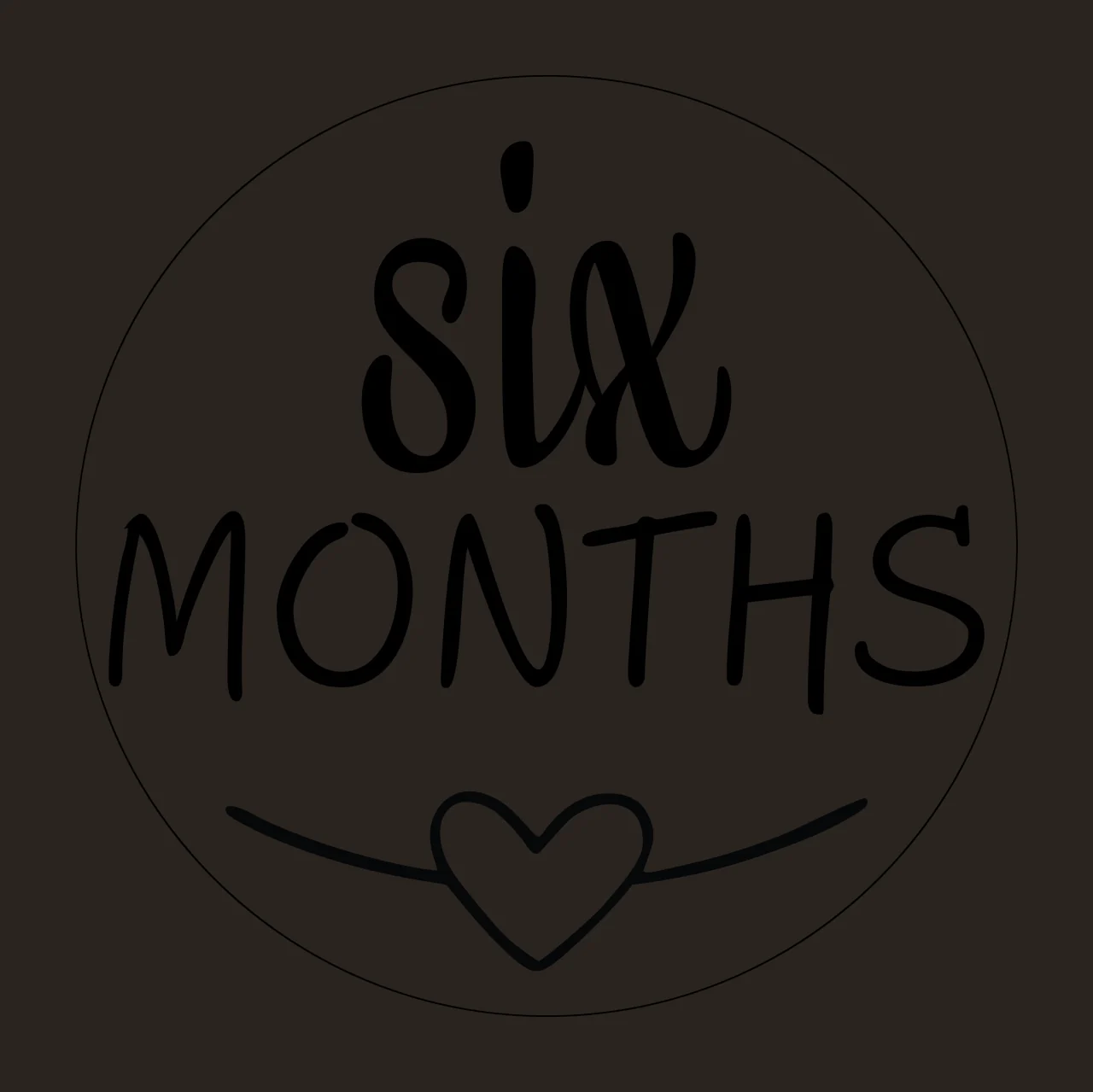 Six Months Circle Emblem With Scripted Text containing heart contrast preview thumbnail