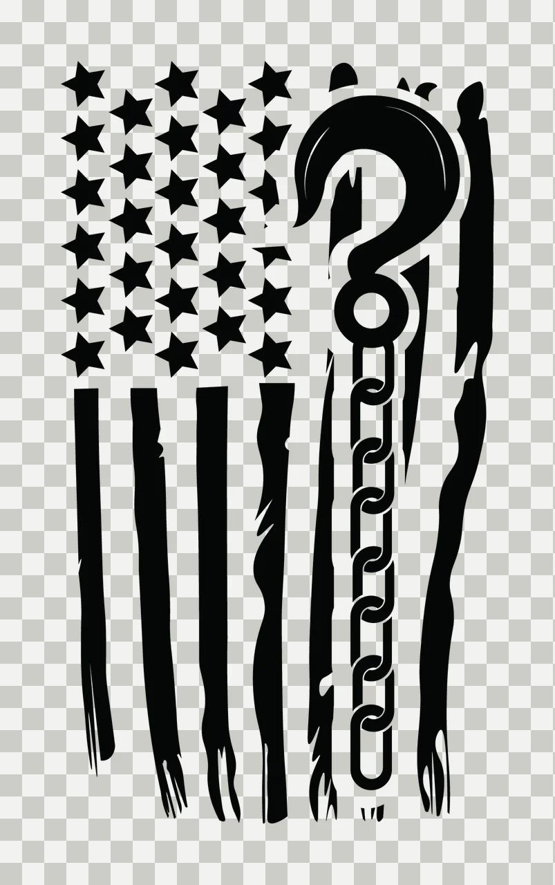 Flag Lifting Hook And Chain Silhouette hanging black industrial transparency and detail preview thumbnail