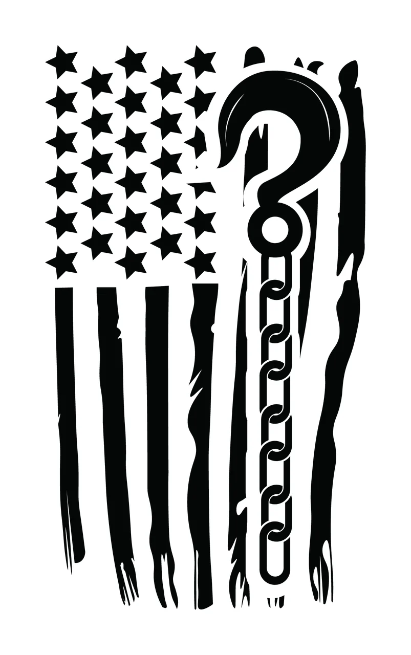 Flag Lifting Hook And Chain Silhouette hanging black industrial