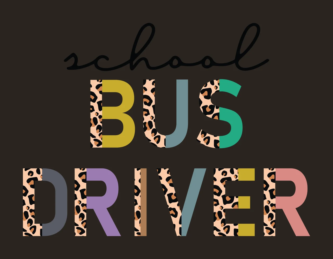 School Bus Driver Sans Serif Text typographic black white typography contrast preview thumbnail