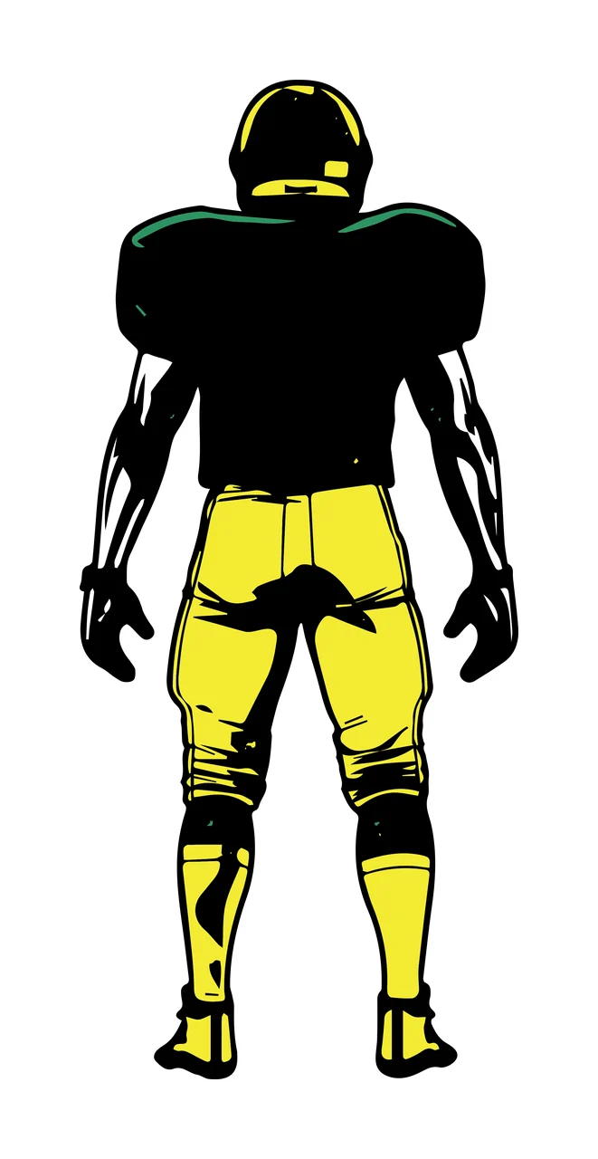 Football Player Silhouette Facing Away standing helmet shoulder pads