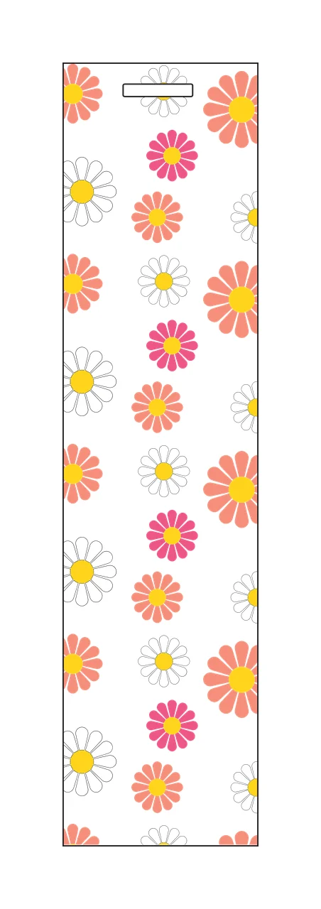 Black Daisy Flower Repeating Vertical Pattern petal stem silhouette