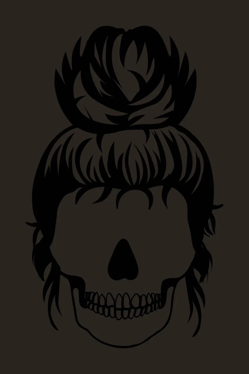 Keychain Skull With Sunglasses Messy Bun Hairstyle hair illustrated contrast preview thumbnail