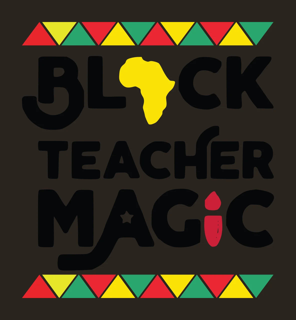 Black Teacher Triangle Border Text triangles map silhouette contrast preview thumbnail