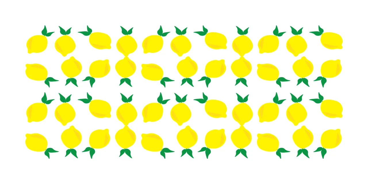 Can Glass Wrap Black Silhouette Lemon Pattern leaf white background