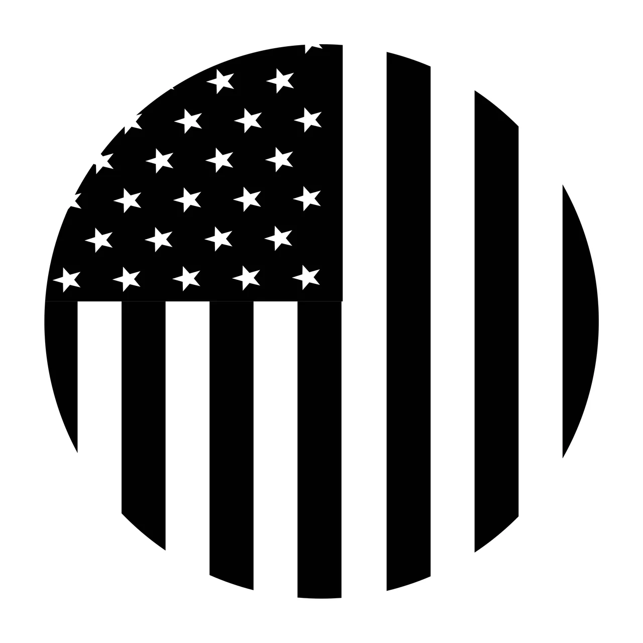 Circular Badge Featuring A Stars And Stripes Pattern circle