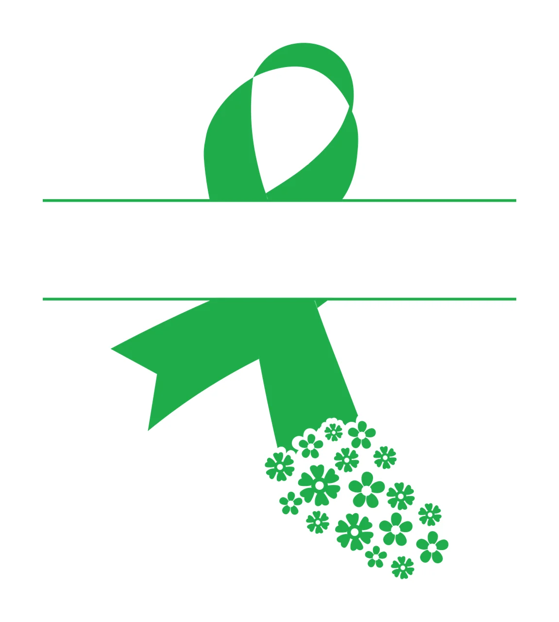 Awareness Ribbon With Flowers And Blank Space display horizontal bar