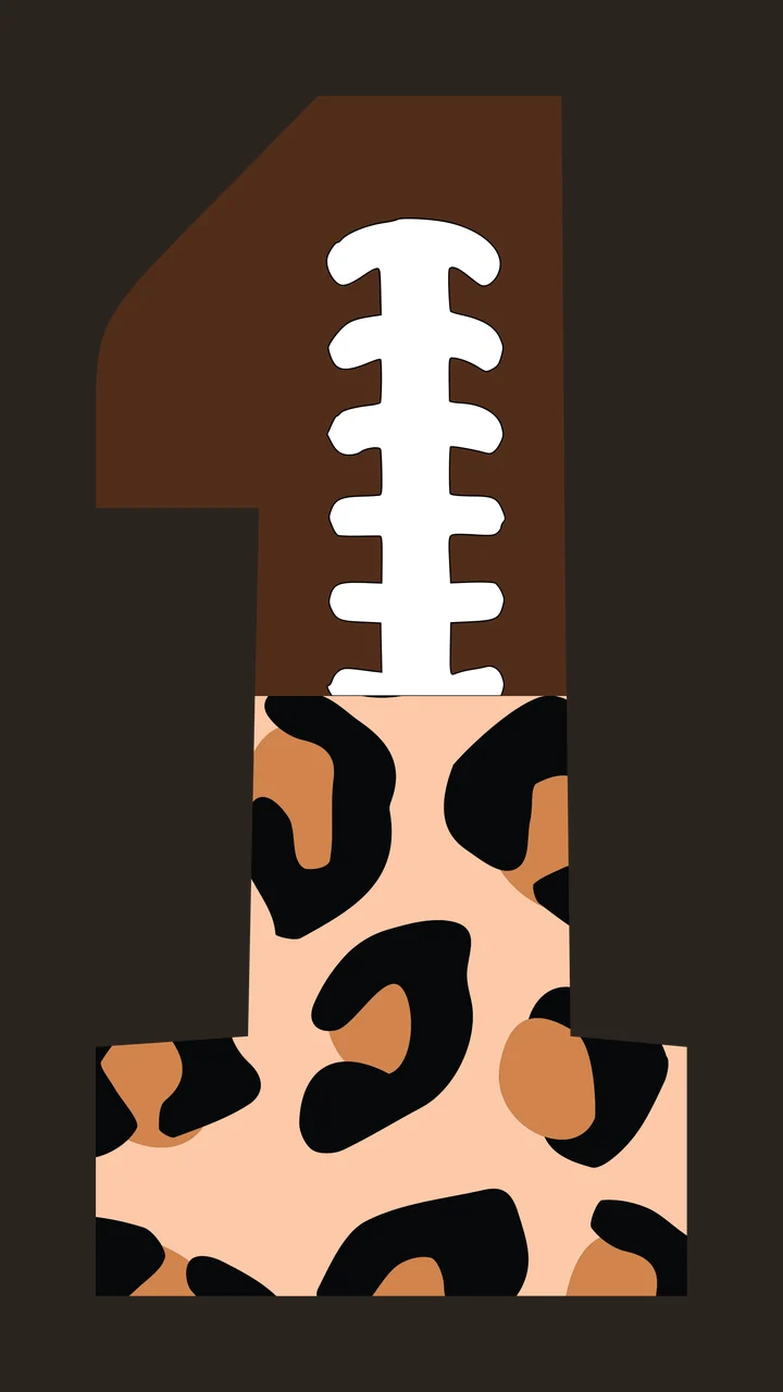 Football Font Half Leopard Character 19 american gridiron touchdown contrast preview thumbnail