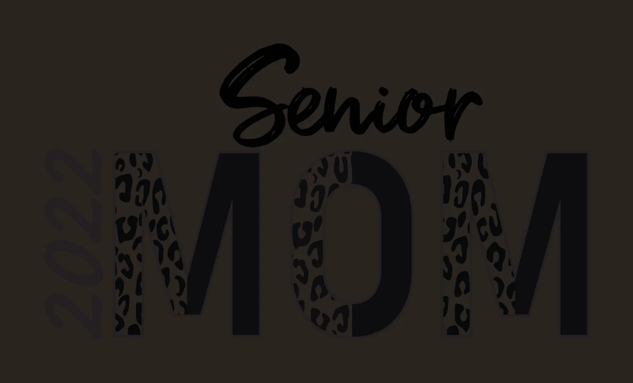 2022 Senior MOM Typography Design with leopard print, black letters and white background contrast preview thumbnail