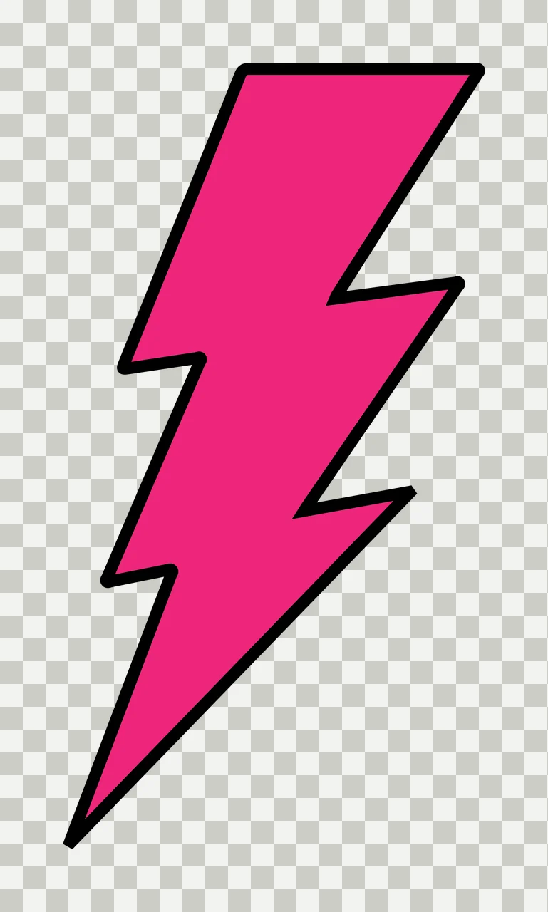 Lightning Bolt Minimalist Black Graphic On White Background plain transparency and detail preview thumbnail