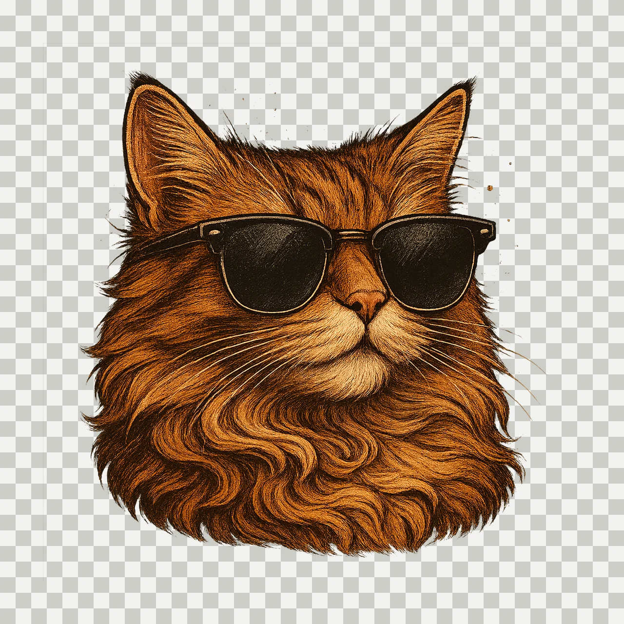 Cool Cats Rustic Artwork Watercolor Kitten Art High Quality transparency and detail preview thumbnail