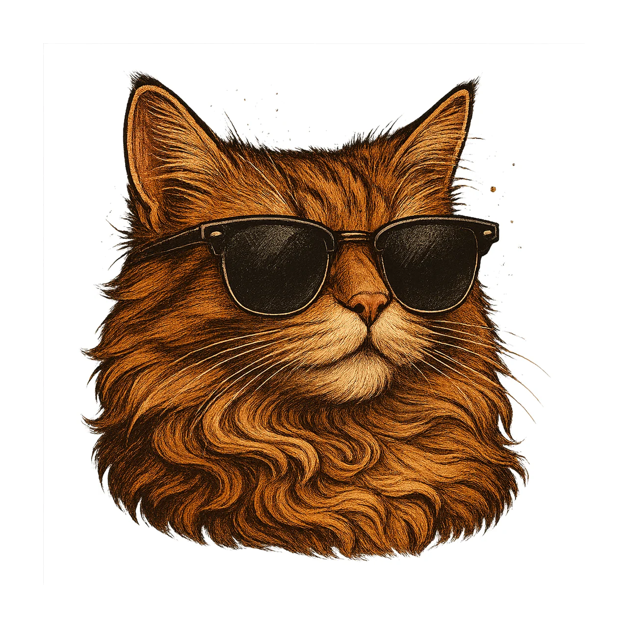 Cool Cats Rustic Artwork Watercolor Kitten Art High Quality
