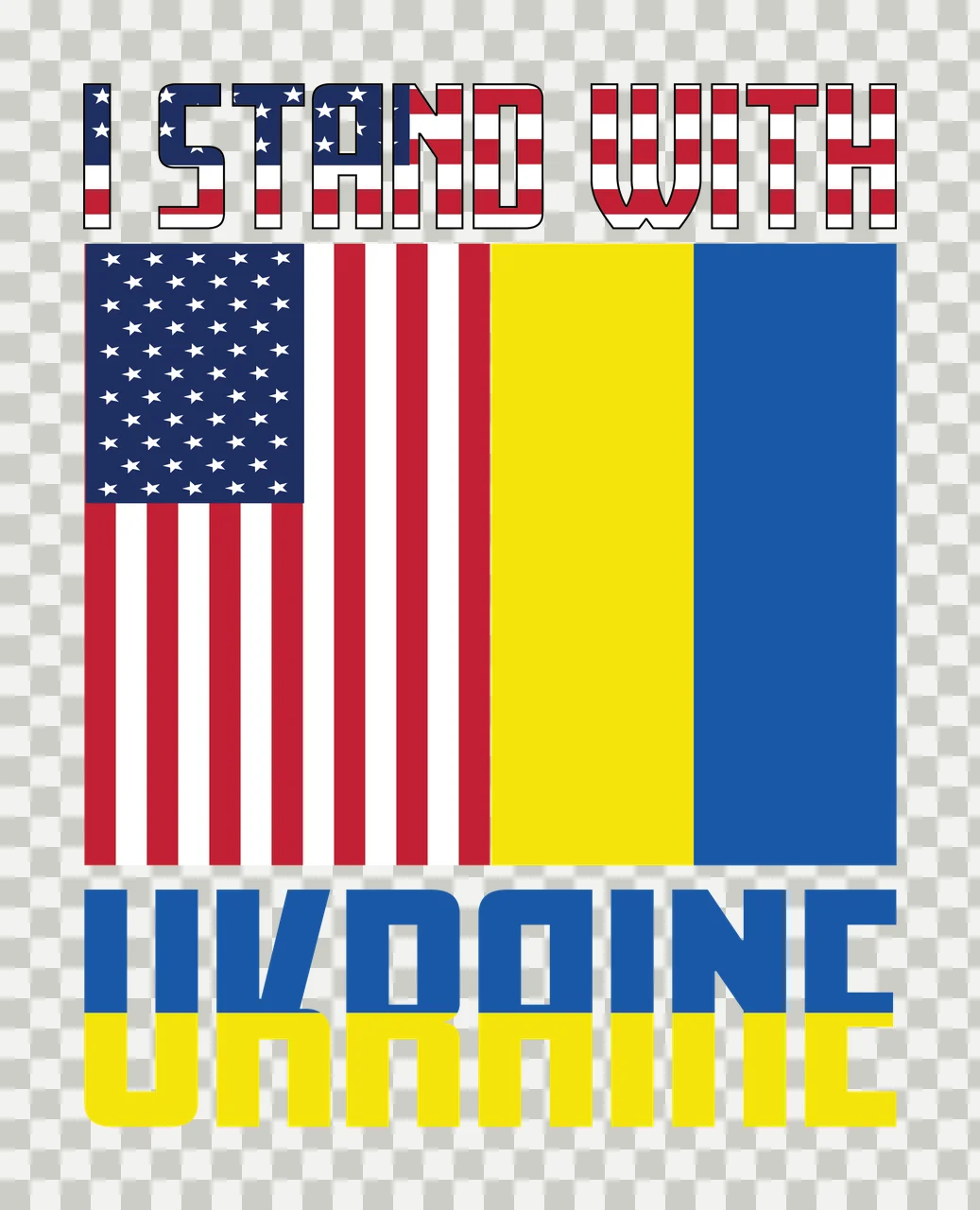 I Stand With Ukraine Rectangular Text rectangle typographic transparency and detail preview thumbnail