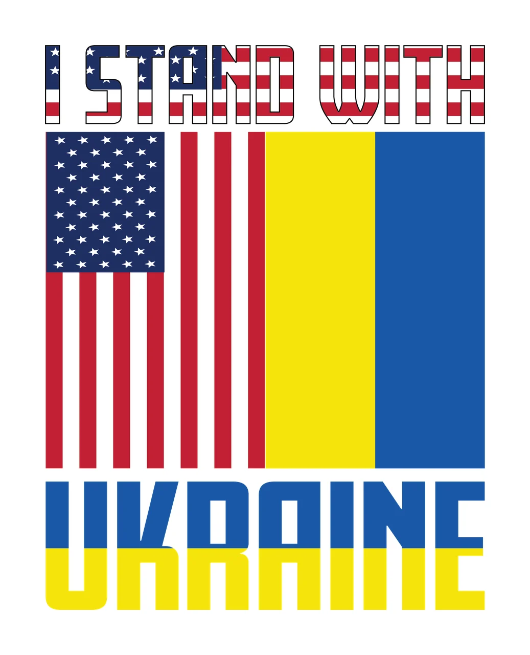 I Stand With Ukraine Rectangular Text rectangle typographic
