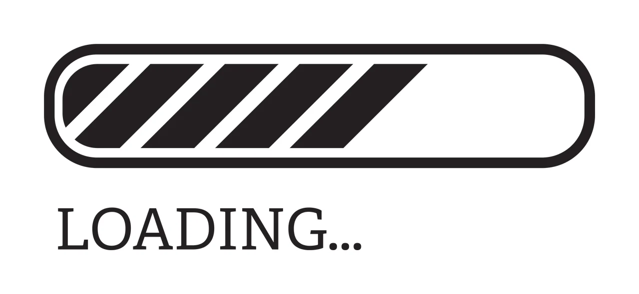 Loading Horizontal Bar With Three Slanted Black Segments progress