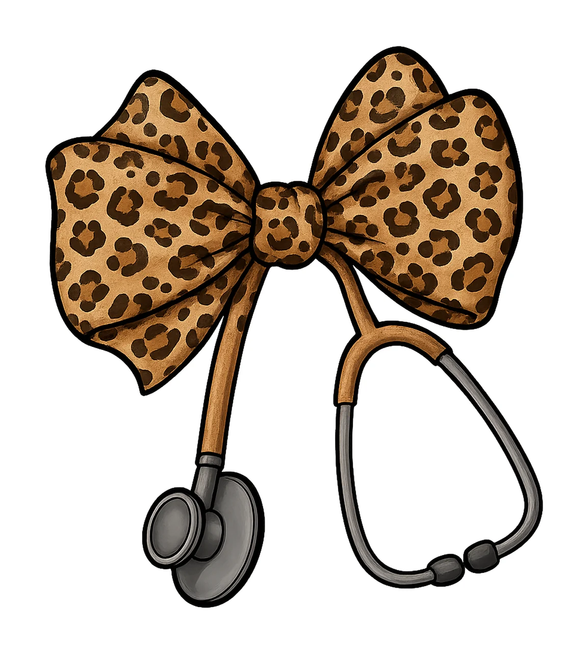 Leopard Nurse coquette bow retro nursing sublimation design