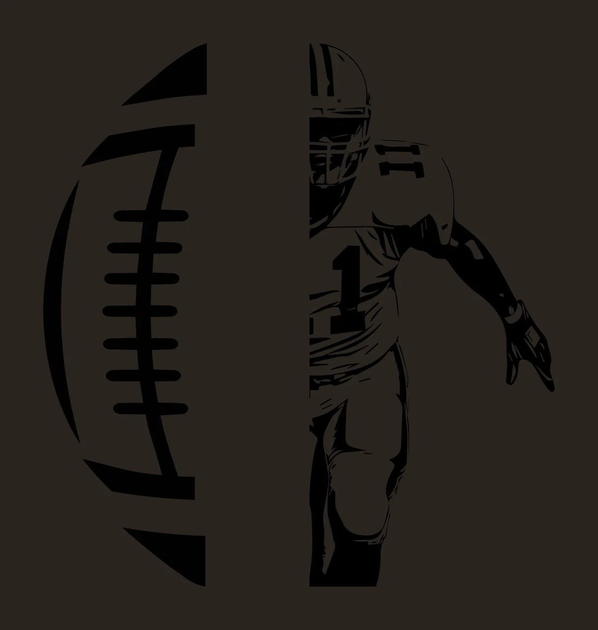 11 Football Player Split View Graphic running black white sports contrast preview thumbnail