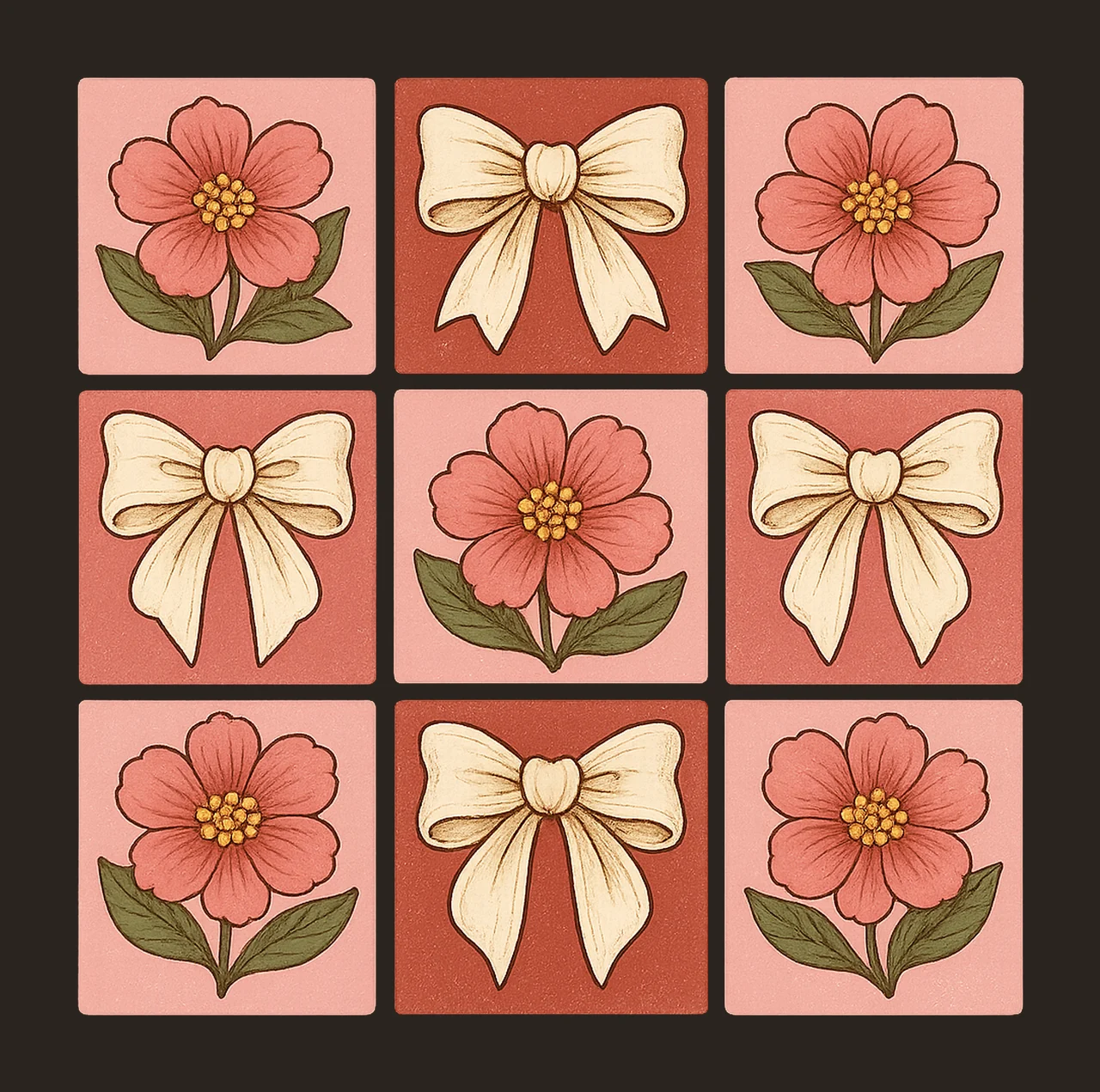 Checked Cherry Coquette Love You Cherry Much Design Pink contrast preview thumbnail