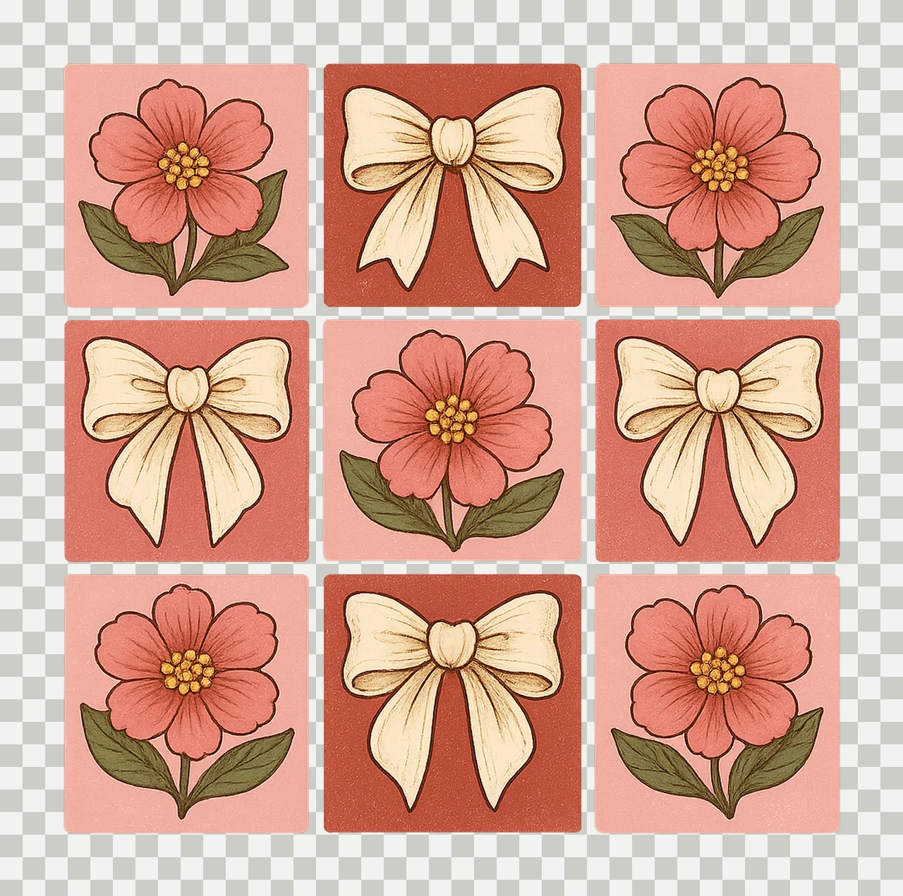 Checked Cherry Coquette Love You Cherry Much Design Pink transparency and detail preview thumbnail