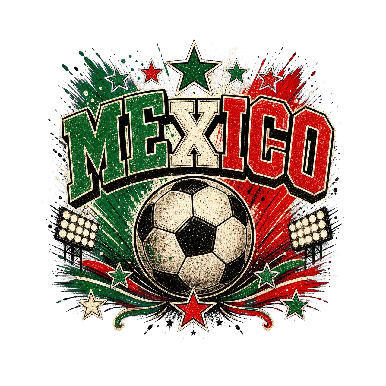 Mexico Soccer Retro Fan sublimation instant Variation D