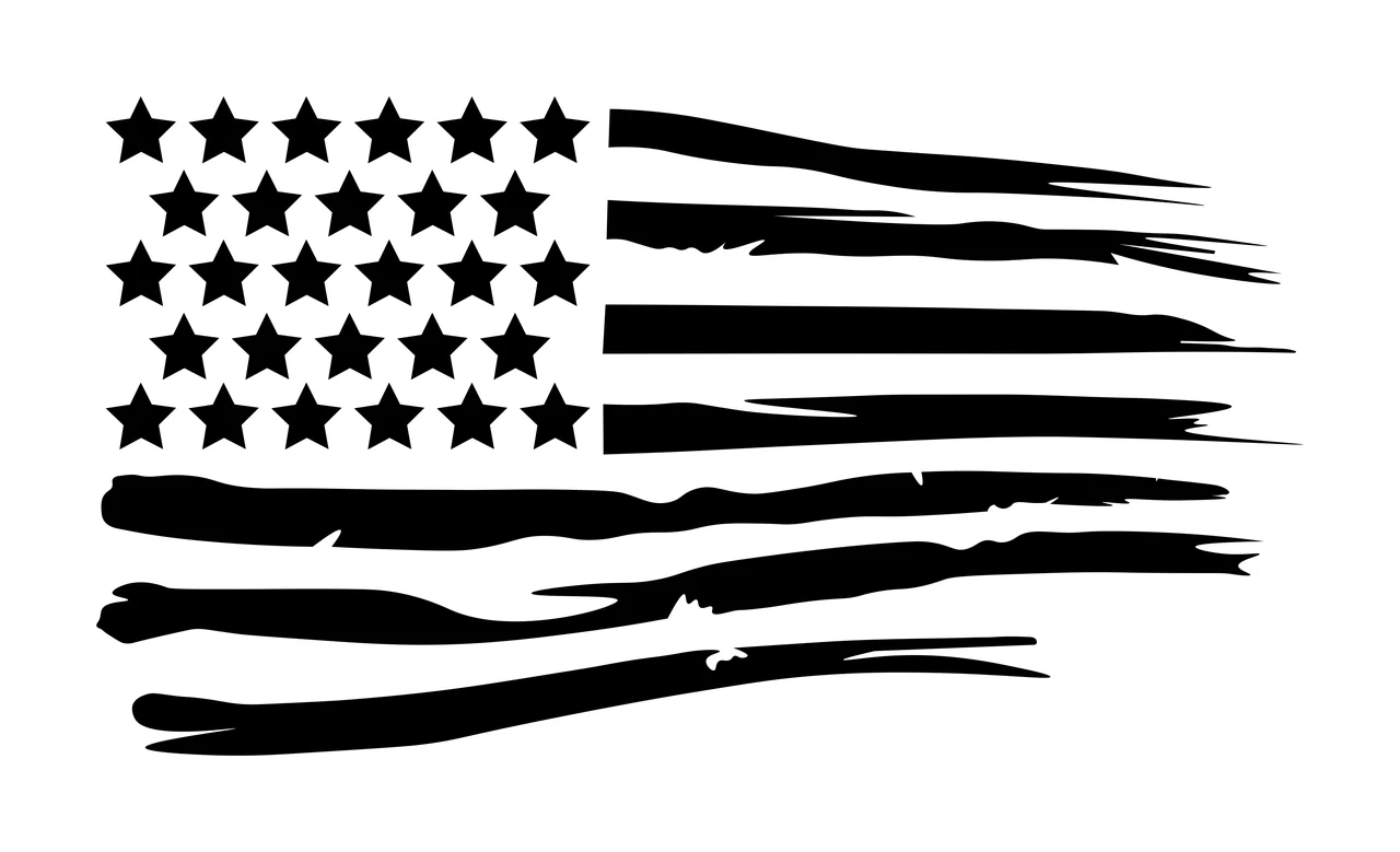 Black Flag Distressed American Stars And Stripes graphic