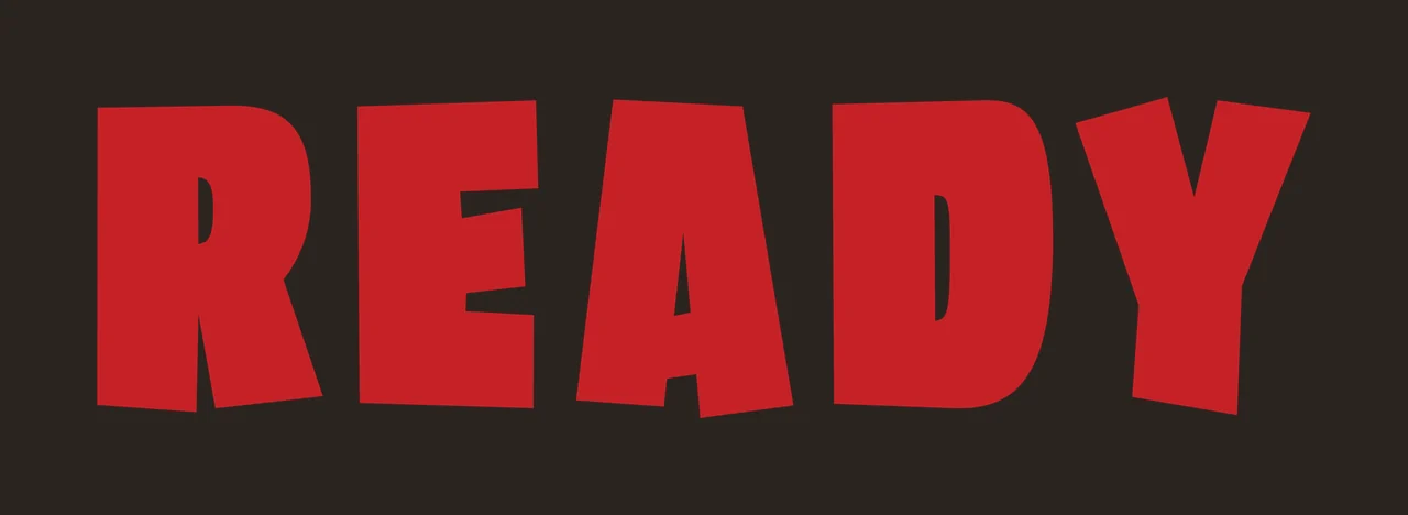 Ready Bold Black Capital Letters Spelling The Word typography contrast preview thumbnail