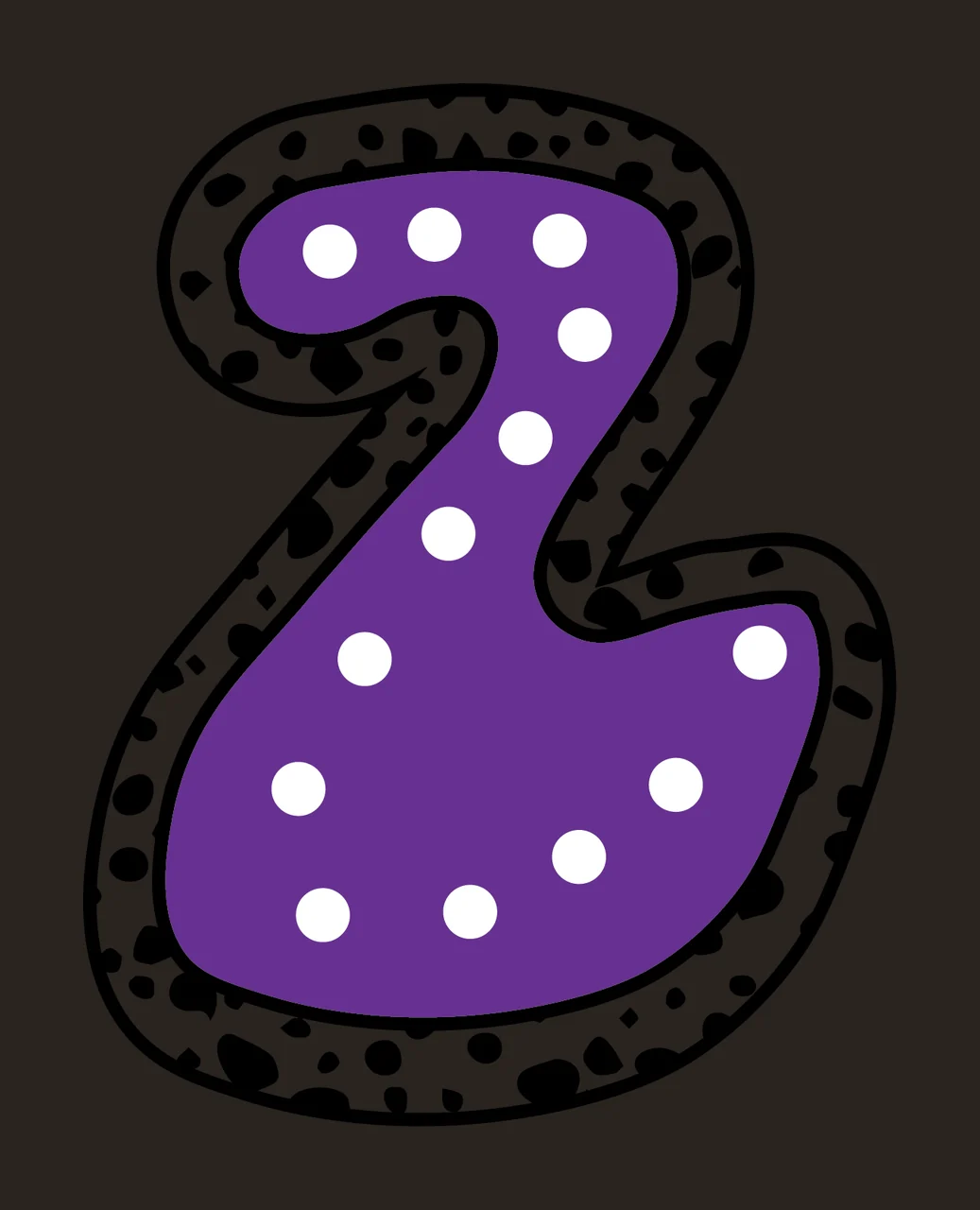 Dalmatian Dots Font Race Doodle Character 21 racing checkered flag contrast preview thumbnail