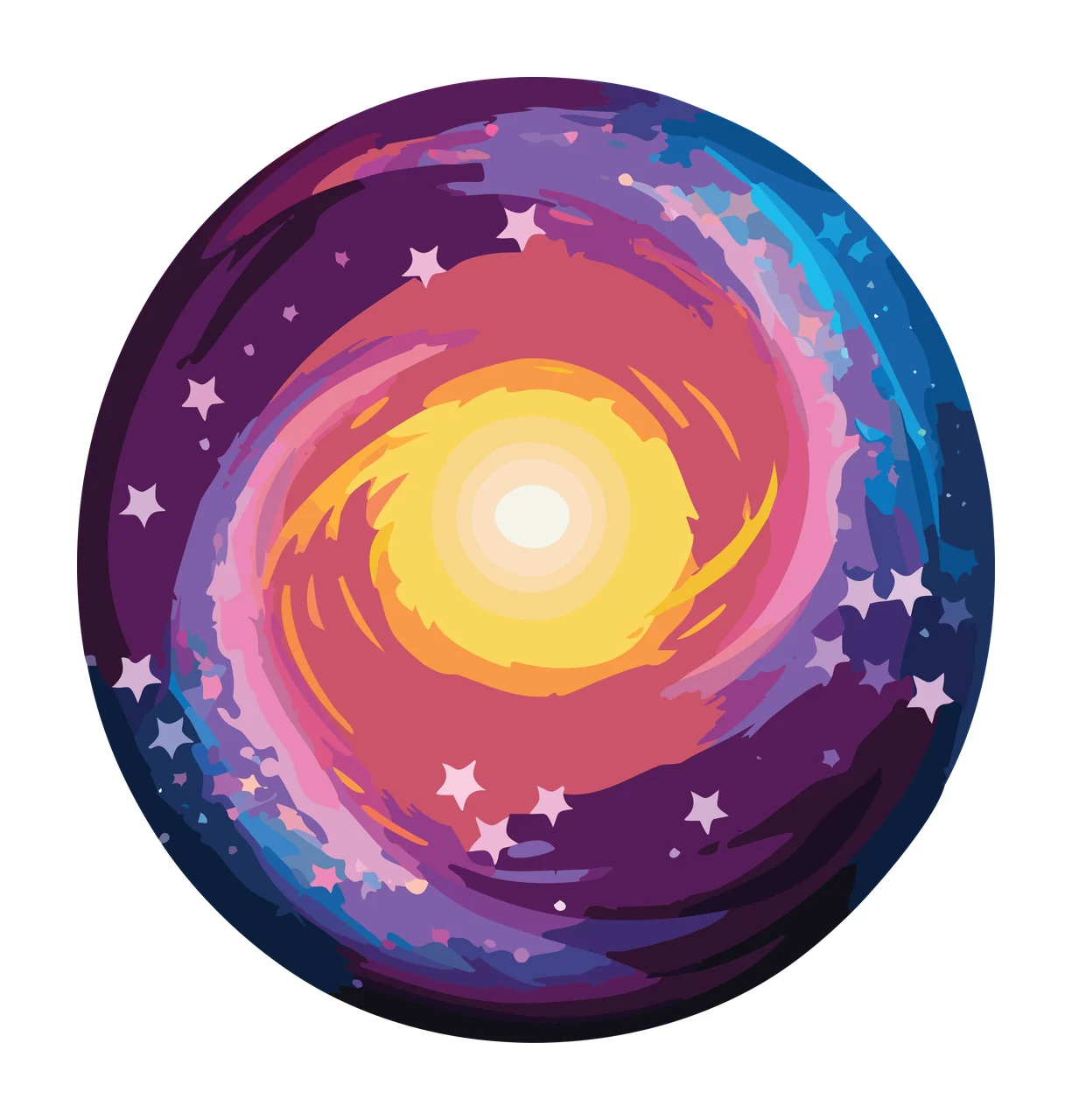 Black Circle With Swirling Linear Abstract spiral swirl lines