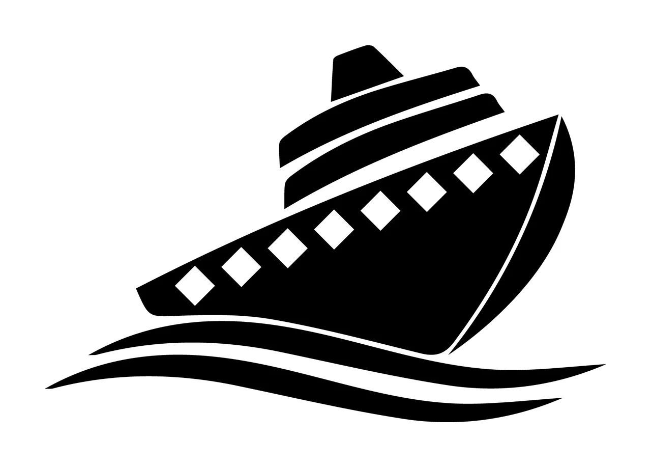 Cruise Ship Sailing With Waves And Nautical