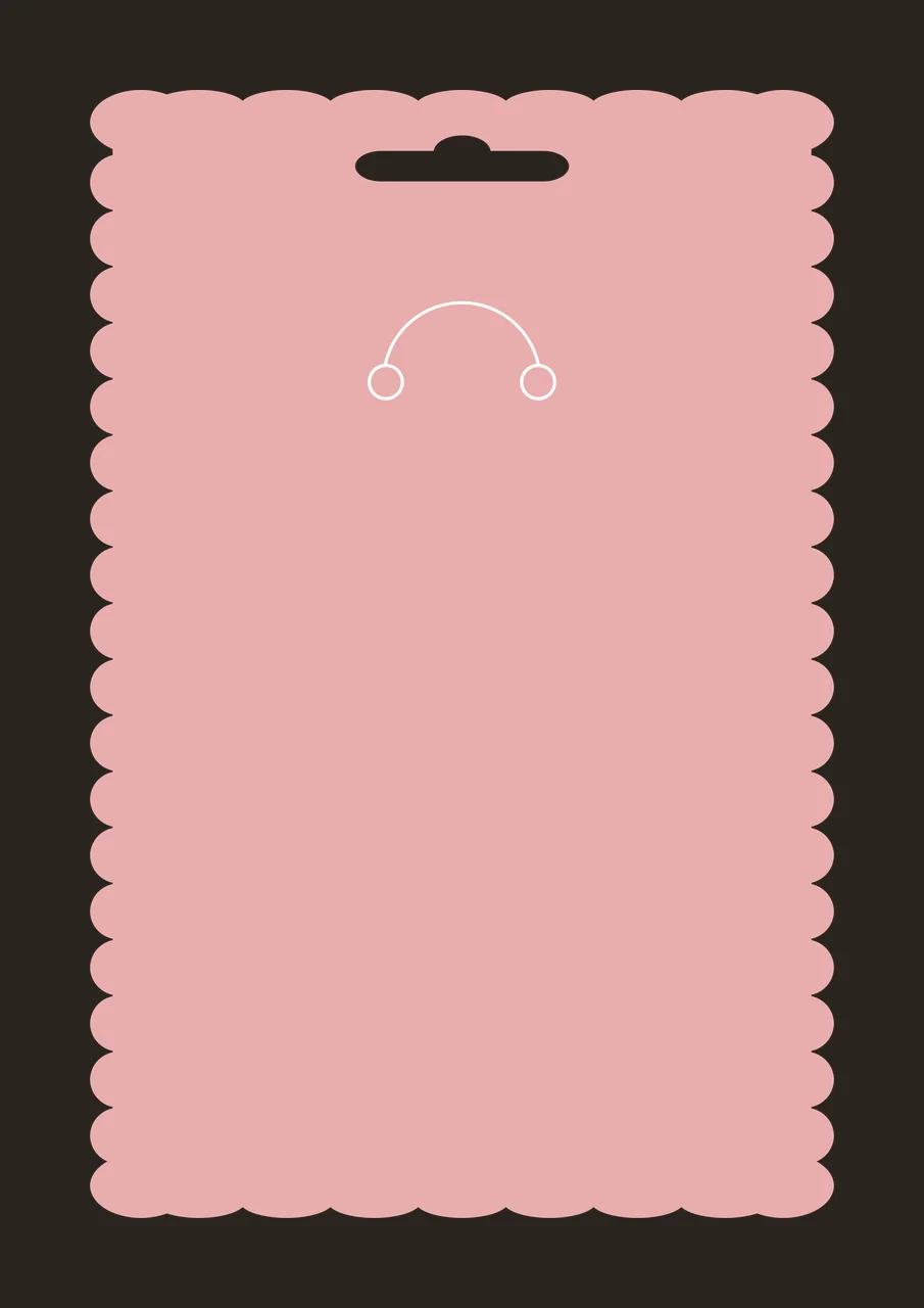 Keychain Black Rectangular Tag With Scalloped Edges shape hanging hole contrast preview thumbnail