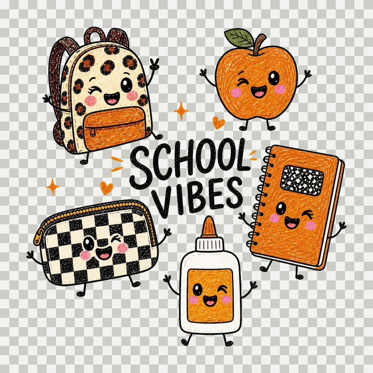 School Doodle Teacher Life Be Kind Teacher Variation B transparency and detail preview thumbnail