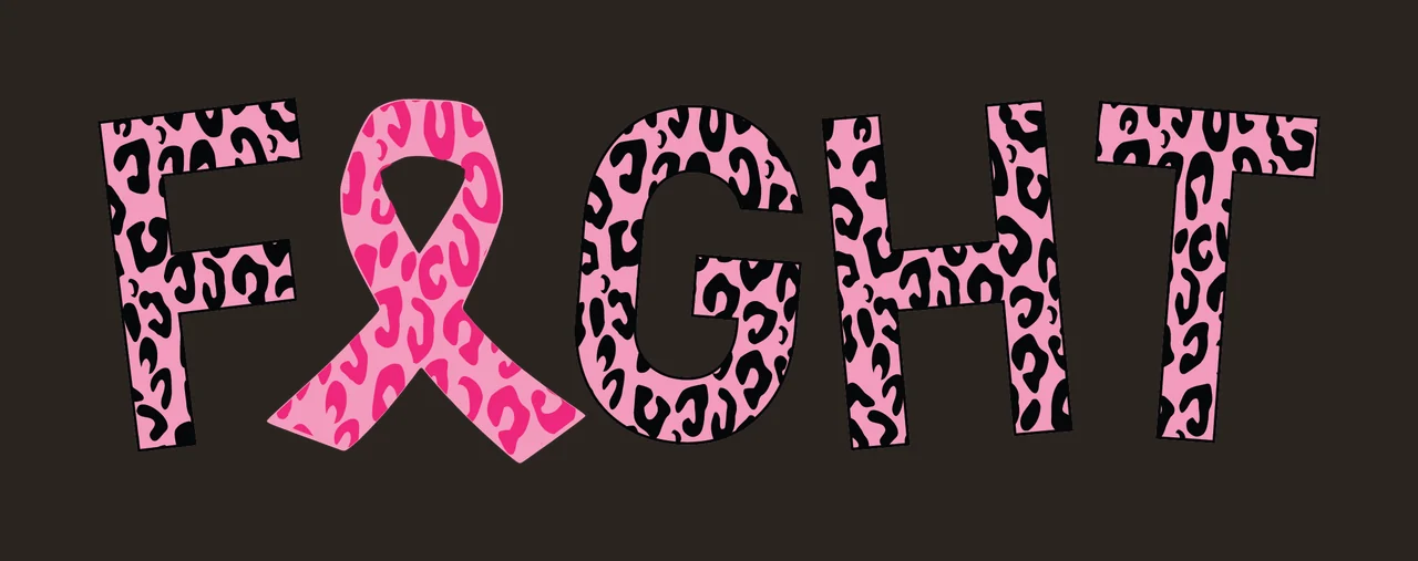 Fight Typography With Ribbon Awareness Symbol minimalist black contrast preview thumbnail