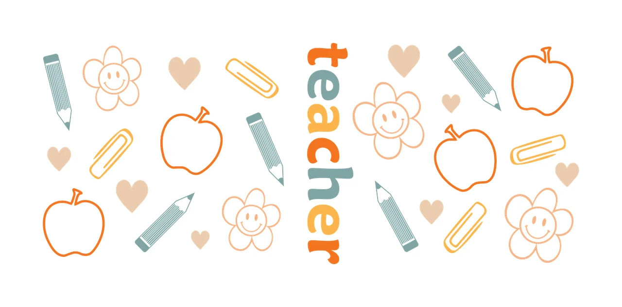 Can Glass Wrap Teacher Text With School Supply supplies arrange