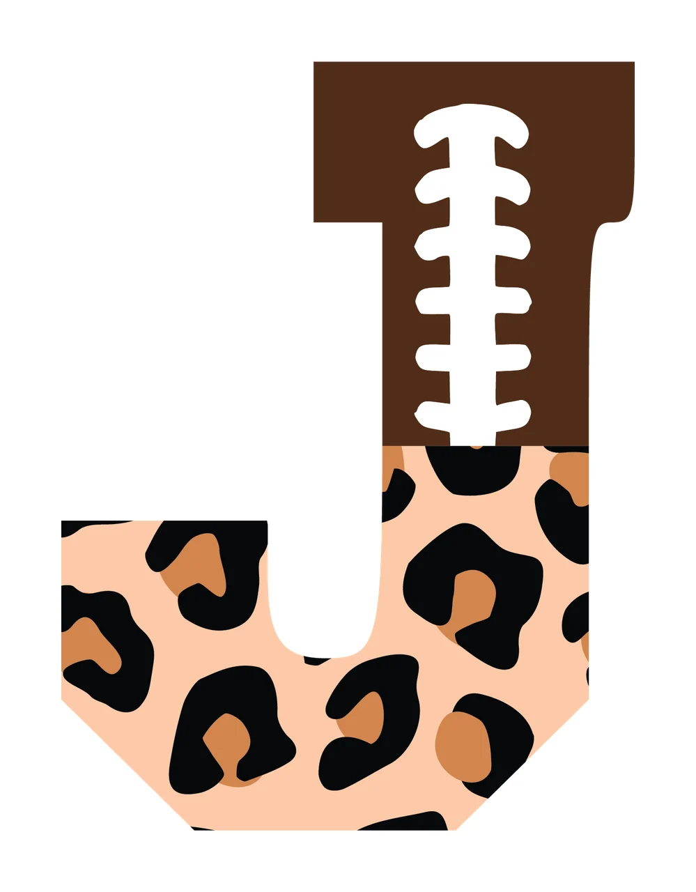 Football Font Half Leopard Character 34 american gridiron touchdown