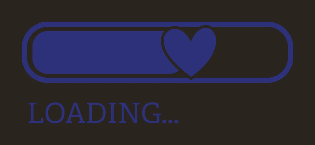 Loading Bar Graphic With A Heart Shape icon black white symbol contrast preview thumbnail