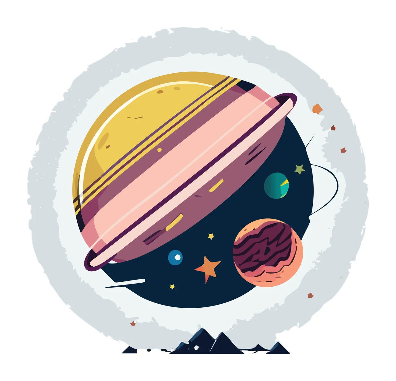 Circular Grunge Textured Black Frame circle border white texture