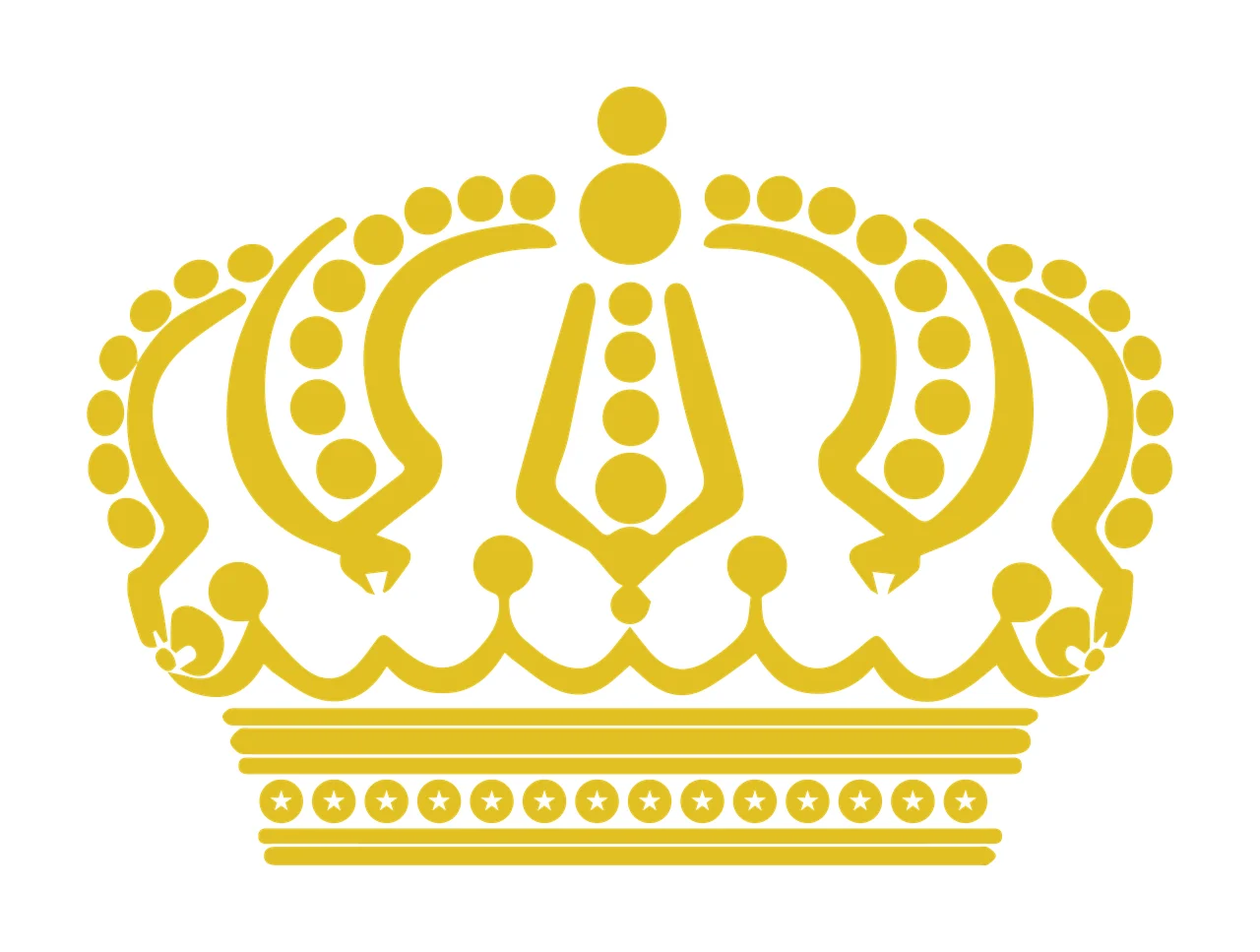 Black Crown With Stars And Circles Decorating Plain circle